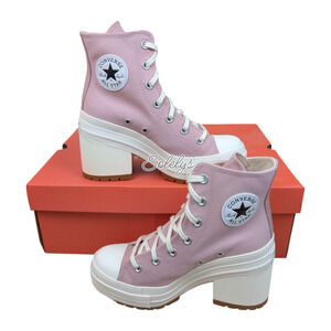 Converse Chuck 70 De Luxe Heel Static Pink Platform Sneaker Boot Womens 7.5